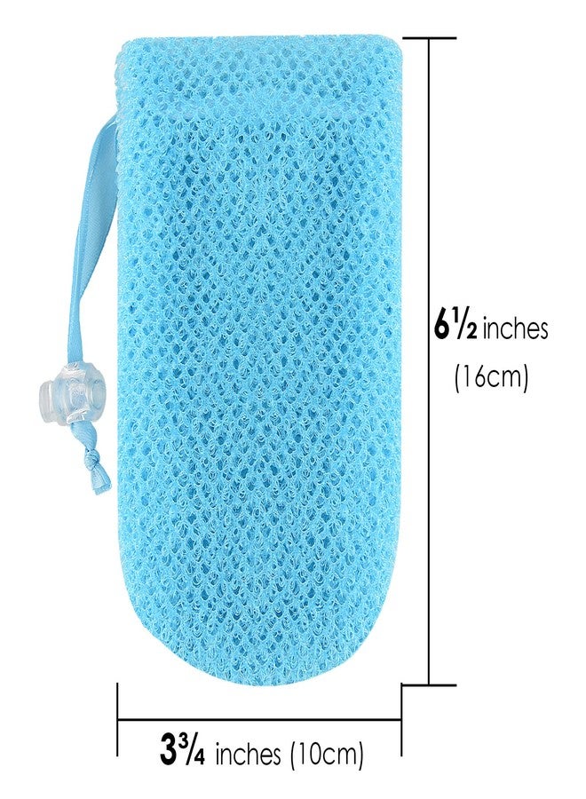 Linkidea 6 Pack Exfoliating Mesh Soap Bag Saver Set, Wholesale Nylon Bar Pouch with Drawstring, Body Scrubber Pocket Holder for Bath Shower - Image 2