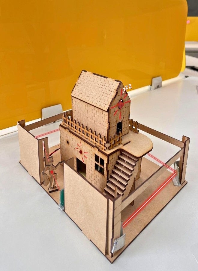 Ansoz DIY Laser Security Alarm Project Kit with House Model, Pre-Assembled PCB, Educational STEM Project for School Exhibition - Image 1