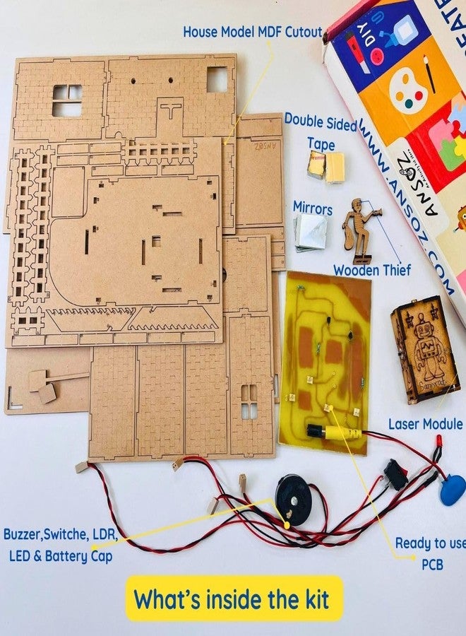 Ansoz DIY Laser Security Alarm Project Kit with House Model, Pre-Assembled PCB, Educational STEM Project for School Exhibition - Image 2
