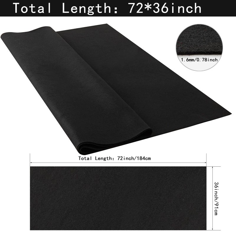 HaoFeijh Black Felt Fabric 72 * 36 Inch Wide 1.6mm,Fabric Sheets Soft Woven Acrylic Craft Fabric for DIY Craftwork Sewing Patchwork,Craft Felt - Image 2