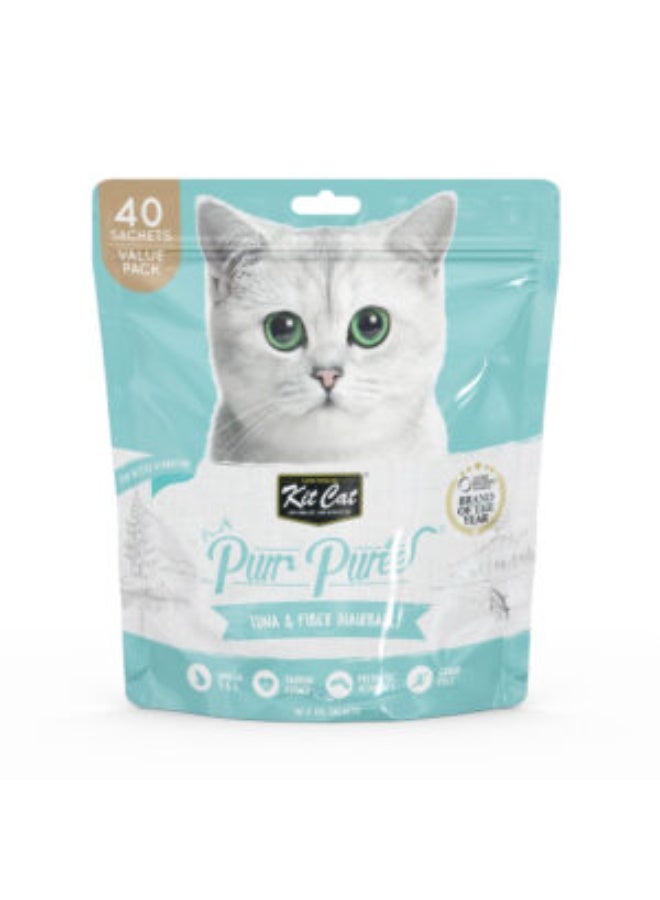 Kit Cat Purr Puree Tuna & Fiber (Hairball) (40 Sachets Value Pack)