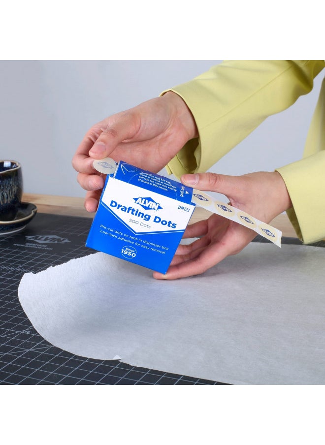 Alvin ALVIN Drafting Dots Model DM123 Low Tack Adhesive, Ideal for Drafting, Tracing, Drawing, and Household Use, Easy Removal with No Residue - 500 Dots, 7/8-inch Diameter  - Image 2