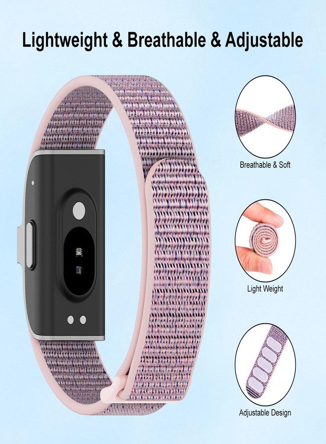Vigamen Nylon Loop Sport Replacement Strap Compatible with Hume Band,Adjustable Soft Bands for Women Men,Breathable Wristband for Fitness Tracker,Pink Sand - Image 2