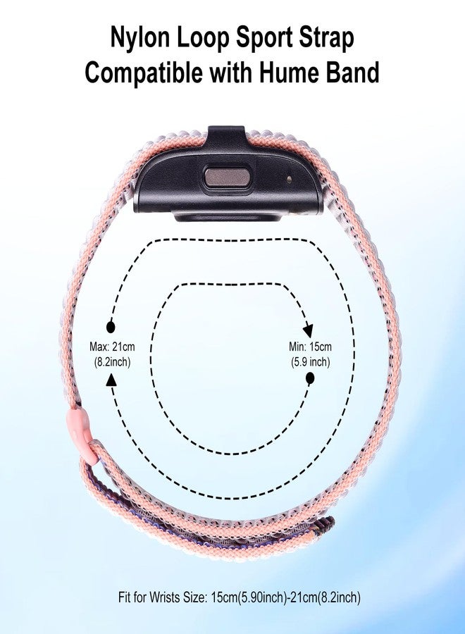 Vigamen Nylon Loop Sport Replacement Strap Compatible with Hume Band,Adjustable Soft Bands for Women Men,Breathable Wristband for Fitness Tracker,Pink Sand - Image 5