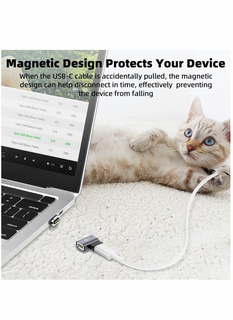 KASTWAVE - USB C Magnetic Adapter 2 Pack Magnetic USB C Adapter 11Pins PD 100w Charge USB2.0 480Mbps Data Transfer Compatible with MacBook Pro Air USB C Laptop Devices - Image 1