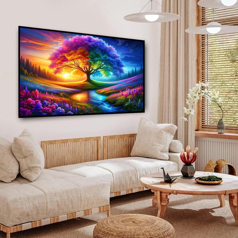 ijbnhd Large Diamond Painting, Tree of Life Extra Large Diamond Art Kits for Adults, Full Drill Round Big Diamond Painting, DIY Gem Art and Crafts for Home Wall Decor Gift 27.5 X 15.7inch - Image 3