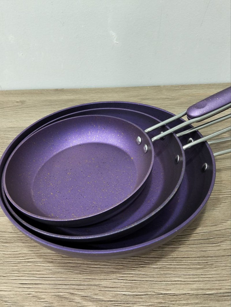 Turkish Granite 3-Piece Frying Pan Set - Sizes 18cm, 22cm, 26cm - Image 1
