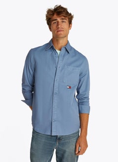 TOMMY JEANS Regular Fit Washed Twill Long Sleeve Shirt  - Image 1