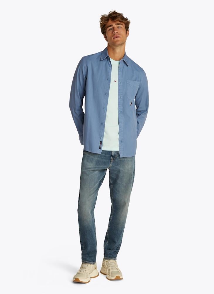 TOMMY JEANS Regular Fit Washed Twill Long Sleeve Shirt  - Image 4
