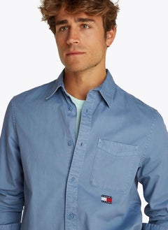 TOMMY JEANS Regular Fit Washed Twill Long Sleeve Shirt  - Image 3