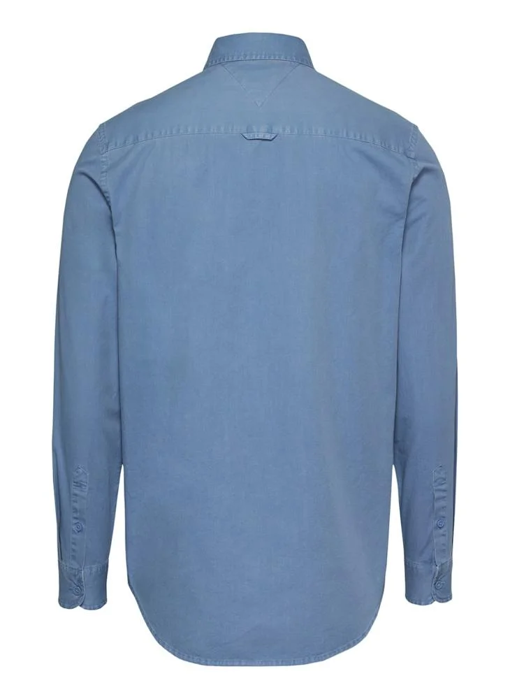 TOMMY JEANS Regular Fit Washed Twill Long Sleeve Shirt