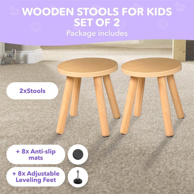 Cateam Kids Wooden Chair Set of 2 (Natural) - Image 3