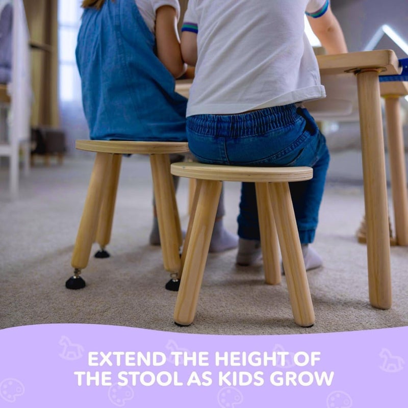 Cateam Kids Wooden Chair Set of 2 (Natural) - Image 4