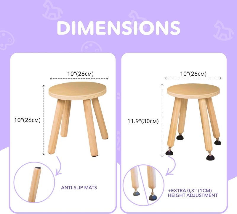 Cateam Kids Wooden Chair Set of 2 (Natural) - Image 2