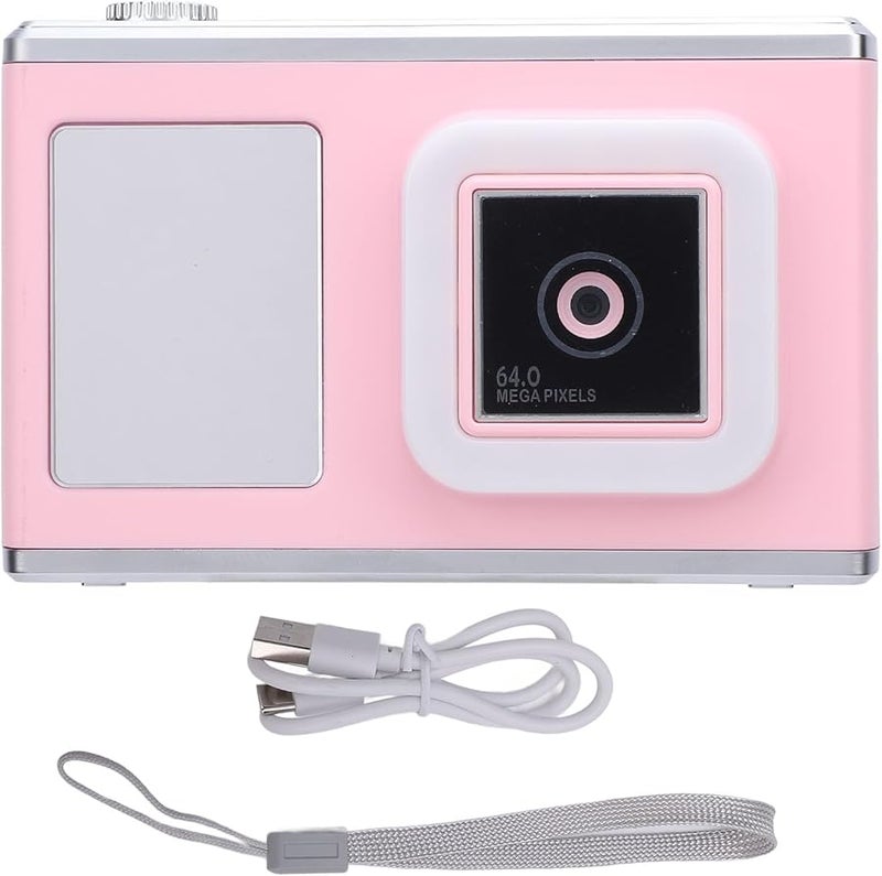 Pink Digital Camera 48MP Front Rear AI Autofocus 2 4in IPS Screen Fill Light Long Battery Life Ideal for Travel Selfies - Image 2
