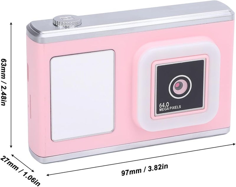 Pink Digital Camera 48MP Front Rear AI Autofocus 2 4in IPS Screen Fill Light Long Battery Life Ideal for Travel Selfies - Image 3