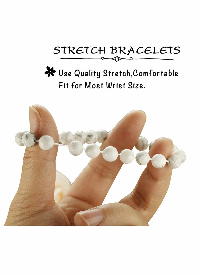 Excefore Couple Bracelet, Ladies Men's Matching Magnetic Crown Queen Bracelet Beads Natural Stone Beads Couple Beads Suitable for Gifts 4Pcs - Image 2