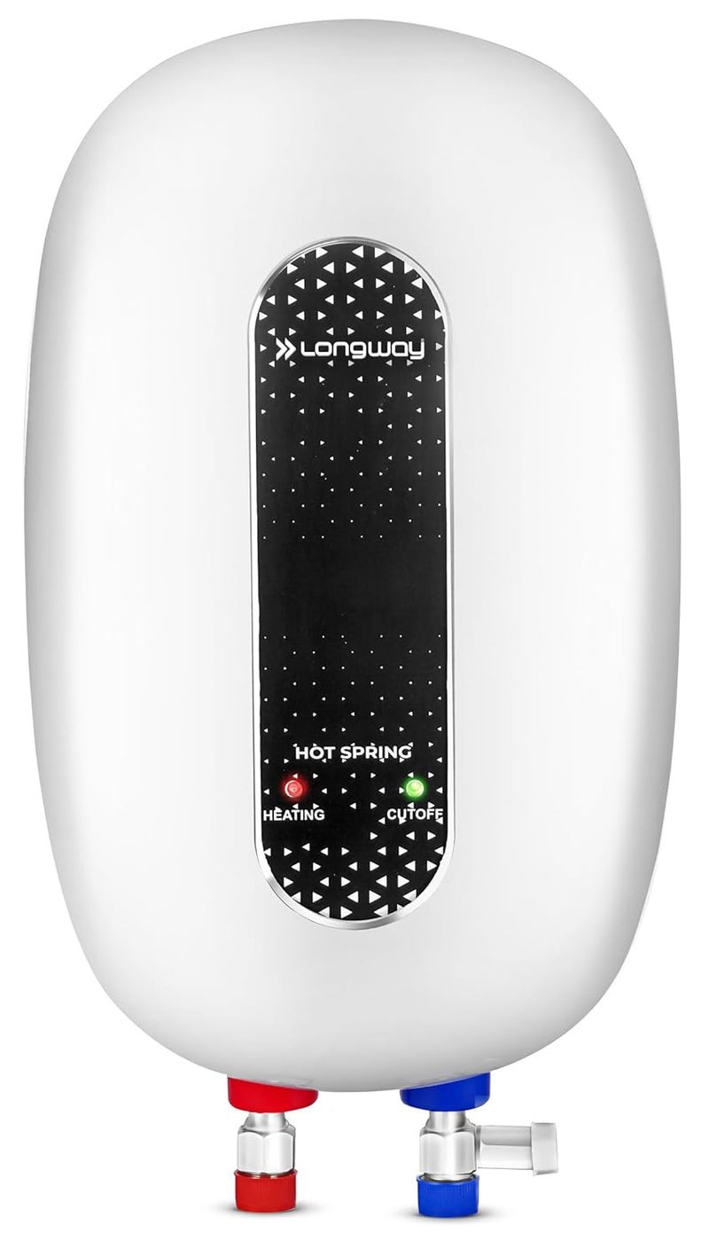 Longway Hotspring Automatic Instant Water Heater with Multiple Safety System RustProof ABS Body White 3 Ltr - Image 1
