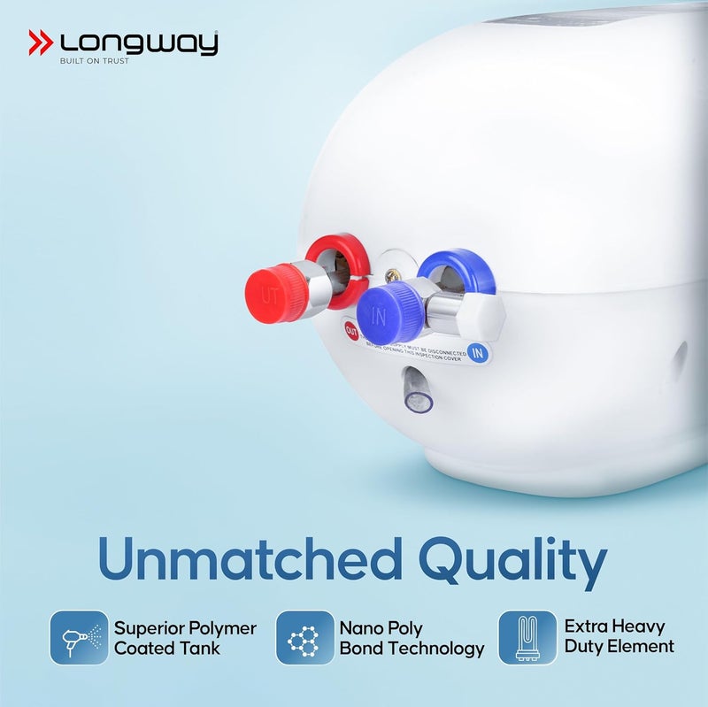 Longway Hotspring Automatic Instant Water Heater with Multiple Safety System RustProof ABS Body White 3 Ltr - Image 5