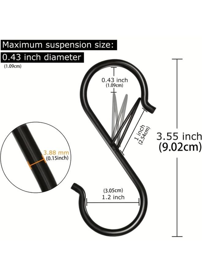 30 Pcs S Shaped Hooks With Safety Buckle Heavy Duty Metal For Kitchen Pots Plants - Image 4