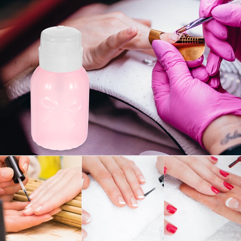 Makeup Remover Bottles with Refillable Pump Dispensers for Nail Tools Care - Image 3