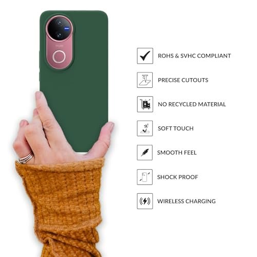 SPRIG Compatible with iQOO Z10R 5G Premium SilkTone Back Cover Drop Tested Shock Proof Mobile Case for Men, Women, Boys and Girls with Camera Protection (Green) - Image 4