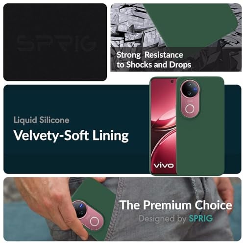 SPRIG Compatible with iQOO Z10R 5G Premium SilkTone Back Cover Drop Tested Shock Proof Mobile Case for Men, Women, Boys and Girls with Camera Protection (Green) - Image 2