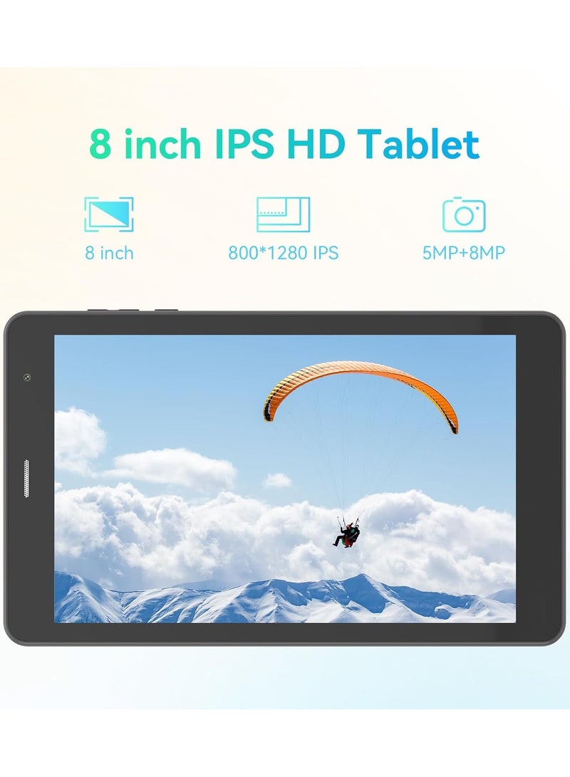 REBENUO CM828 8 inch Tablet, Android 14 Tablet with SIM Card Slot and Wifi 8GB RAM,512GB ROM Storage Dual 5MP+8MP Camera HD IPS Display (Gray) - Image 3