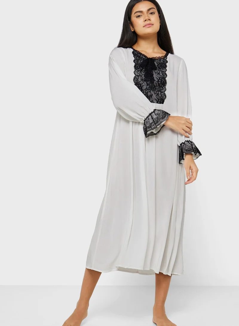 Khizana Lace Trim Night Dress