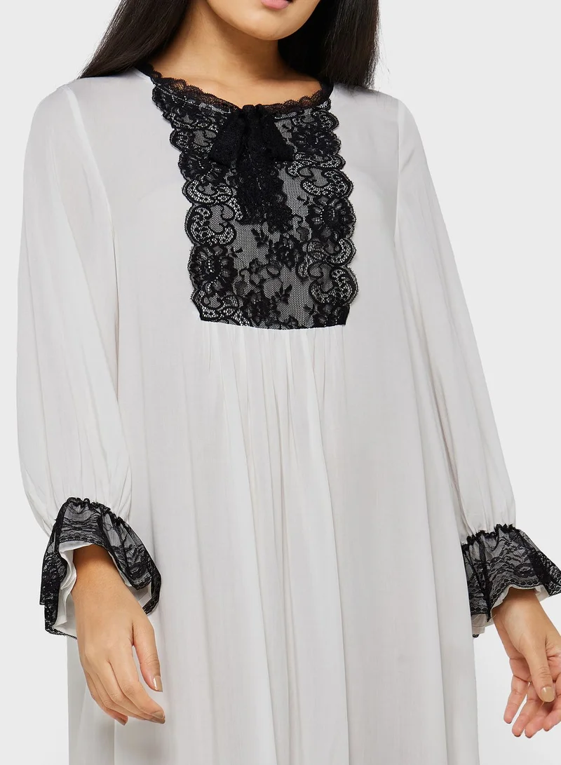 Khizana Lace Trim Night Dress