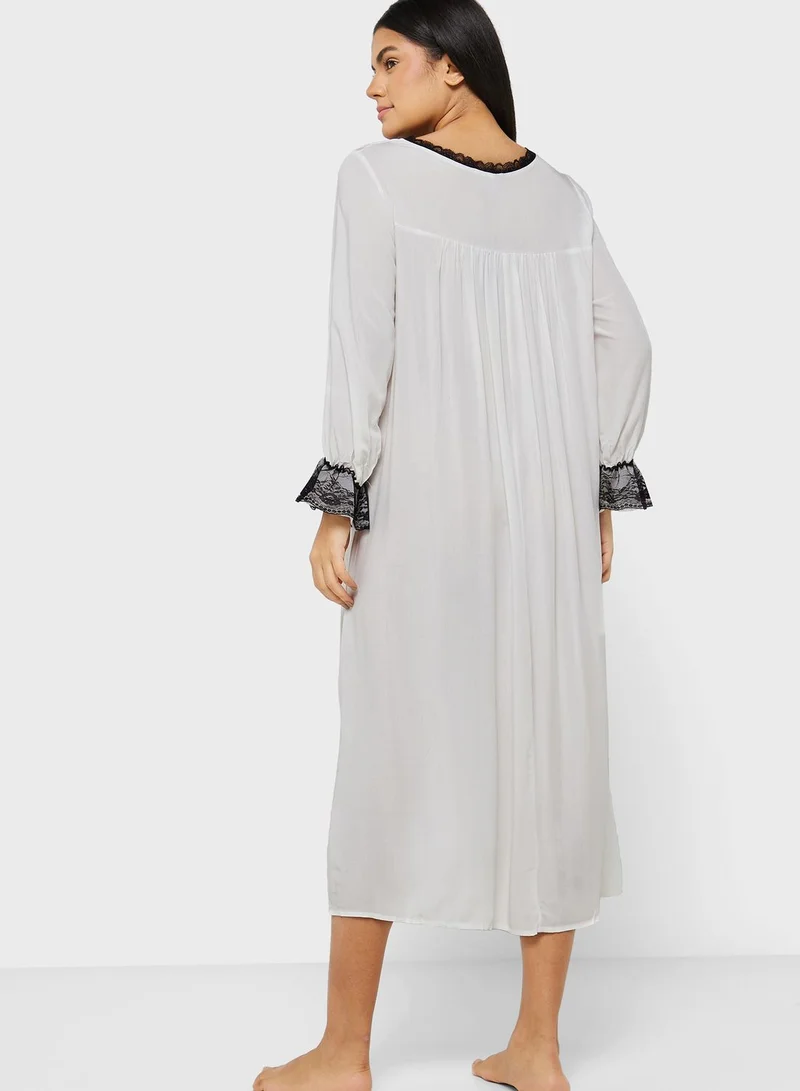 Khizana Lace Trim Night Dress