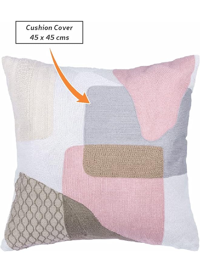 Zaboon Donetella Cushion Cover 45X45 Cm 18X18 Inch Throw Pillowcase With Beautiful Embroidered Golden Striped Cushion Case Suitable For Sofa Bed Living Room And Couch Without Filler Design 16 - Image 2