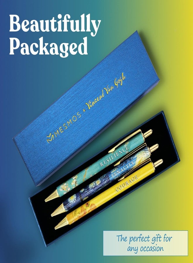 MESMOS 3pc Van Gogh Fancy Pen Set, Nice Cute Luxury Aesthetic Pens for Women Journaling, Pretty Luxury Office Journaling Journal Pens Women - Image 5