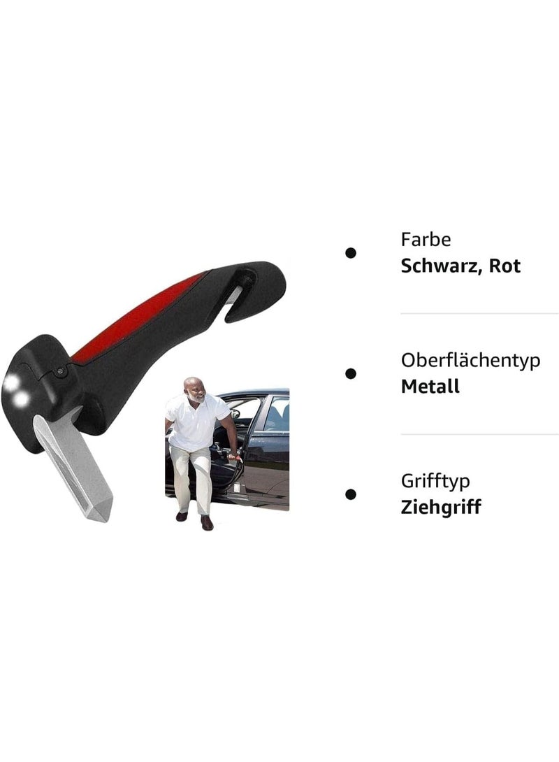 مقبض مساعد دخول السيارة 4*1، مساعد على الحركة للسيارة، مع مصباح ليد مدمج، قاطع حزام وقاطع نوافذ، عصا تلقائية - Image 3