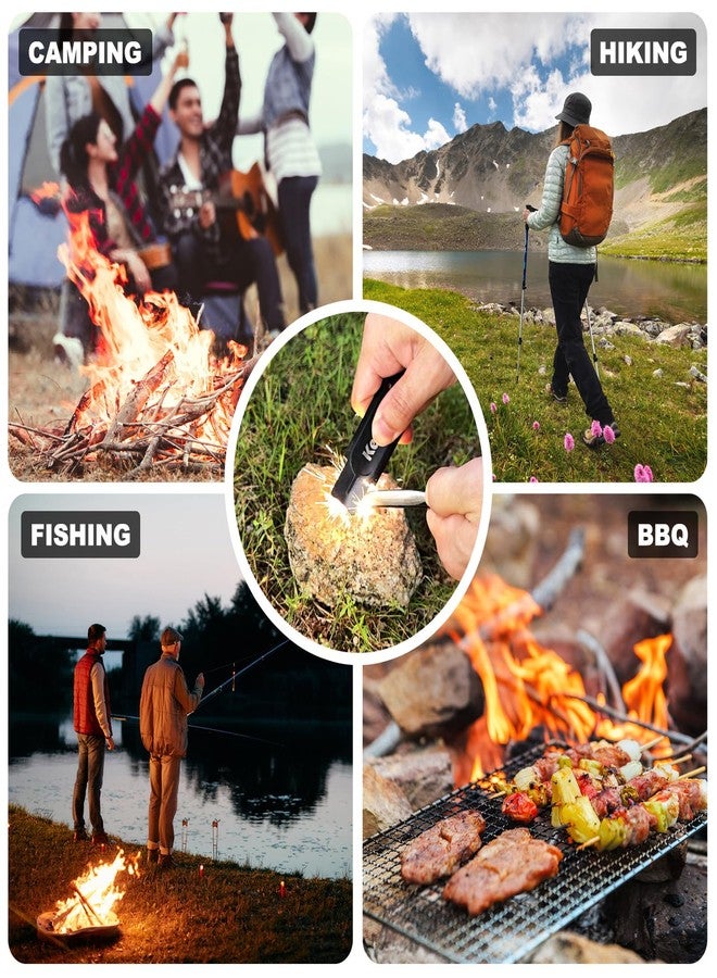 Keon Flint and Steel fire Starter kit, Ferro Rod fire Starter Survival Tool, 4.5" x 3/8" Emergency Camping fire Starters with Paracord Wrist Lanyard and Striker (Flint Lighter) - Image 5