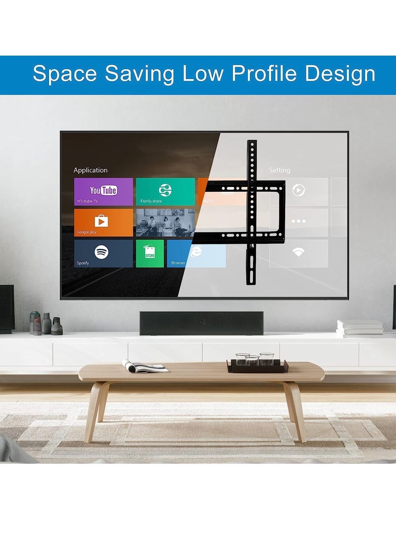 Generic TV Wall Mount 26-63 Inches Ultra Strong Slim Fixed TV Bracket Heavy Duty Ultra Super Strong 50KG TV Wall Mount with Wall Fixing Kit for Flat Curved Screen TV LED, LCD OLED and Plasma 50Kg  - Image 2