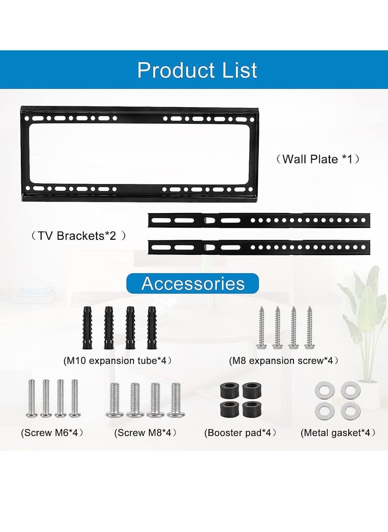 Generic TV Wall Mount 26-63 Inches Ultra Strong Slim Fixed TV Bracket Heavy Duty Ultra Super Strong 50KG TV Wall Mount with Wall Fixing Kit for Flat Curved Screen TV LED, LCD OLED and Plasma 50Kg  - Image 5
