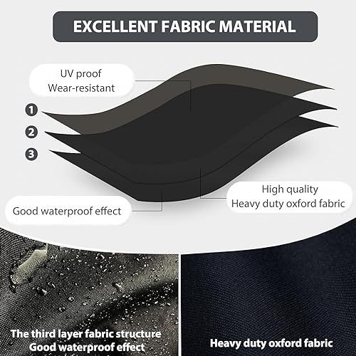 Charbrofire OG42 Grill Cover Replacement Parts for Wolf Built-in 42 Inch Grills Twin Eagles Alfresco Lynx 42” Built in Grill Parts Outdoor Heavy Duty BBQ Cover Griddle Hood Cover Black Grill Top Cover 1 Pack - Image 5