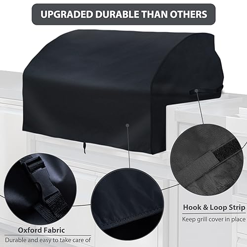 Charbrofire OG42 Grill Cover Replacement Parts for Wolf Built-in 42 Inch Grills Twin Eagles Alfresco Lynx 42” Built in Grill Parts Outdoor Heavy Duty BBQ Cover Griddle Hood Cover Black Grill Top Cover 1 Pack - Image 4