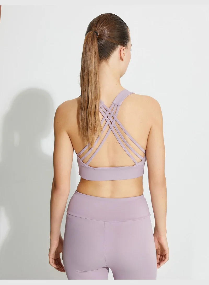 KOTON Sports Bra U Neck Back Thin Cross Straps