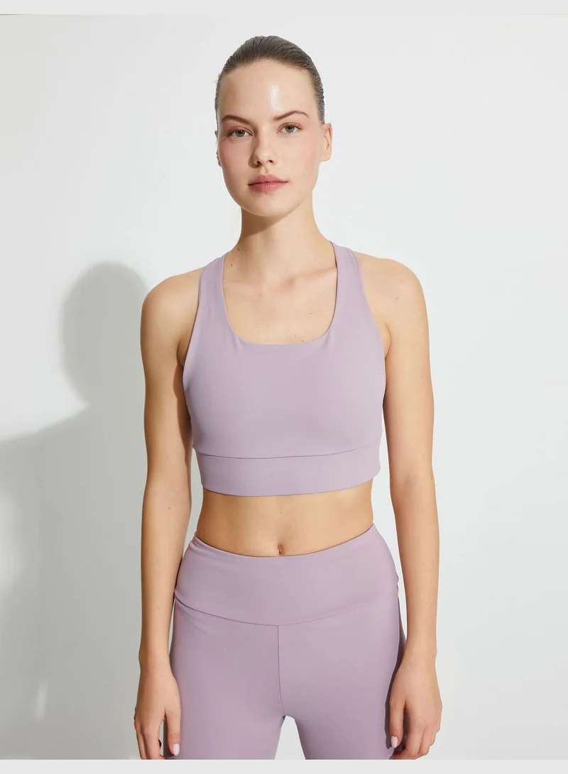 KOTON Sports Bra U Neck Back Thin Cross Straps