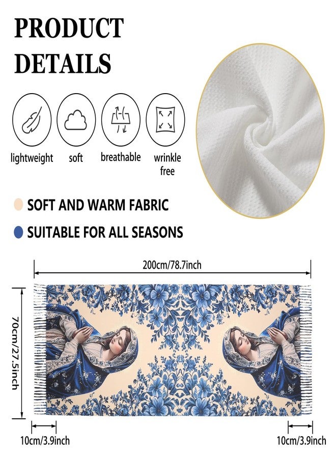 Riletese Virgen de Guadalupe Prayer Shawl Scarf Catholic Gifts For Women Mom Mexican Virgin Mary Pashmina Scarves Wrap (Rose) - Image 5