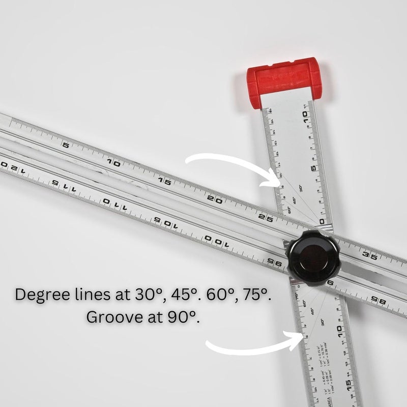 Kapro - 317 Adjustable Drywall T-Square Tool - Aluminum - for Layout and Marking - Features Sliding Head and Dual Directional Printed Scale - 48 Inch - Image 5