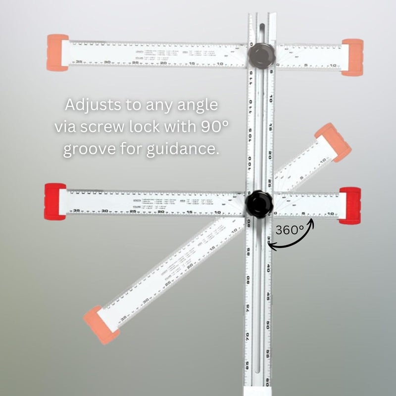 Kapro - 317 Adjustable Drywall T-Square Tool - Aluminum - for Layout and Marking - Features Sliding Head and Dual Directional Printed Scale - 48 Inch - Image 4