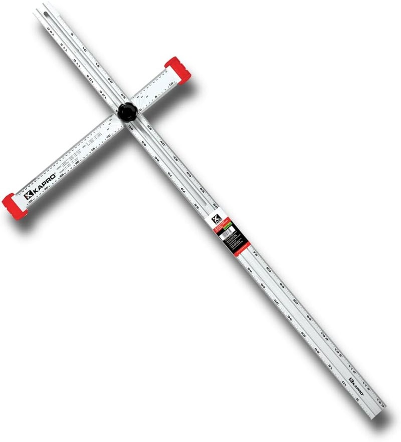 Kapro - 317 Adjustable Drywall T-Square Tool - Aluminum - for Layout and Marking - Features Sliding Head and Dual Directional Printed Scale - 48 Inch - Image 1