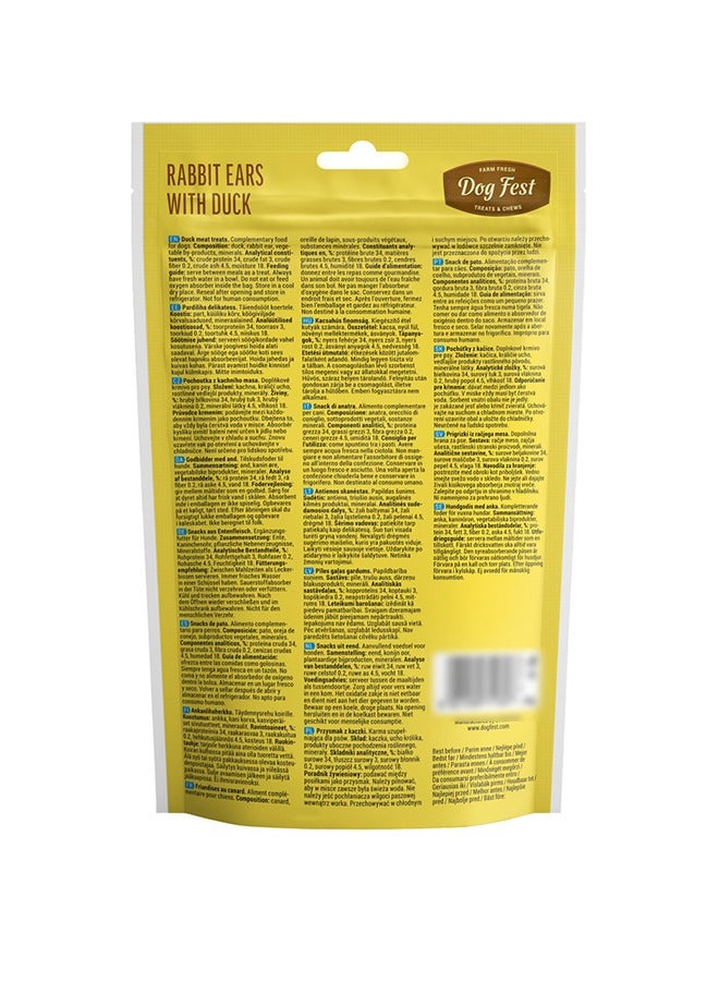 Rabbit Ears With Duck For Adult Dogs Treats - 90G
