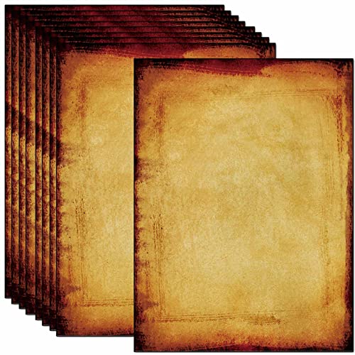 DUGUTUL 50 DUGUTUL Old Looking Vintage Design Stationery Paper, 8.5 x 11 in, Double Sided, Textured, Printer Friendly for Invitation, Letter, Resume, Award, Diploma, Art, Craft, Certificate (B) - Image 1