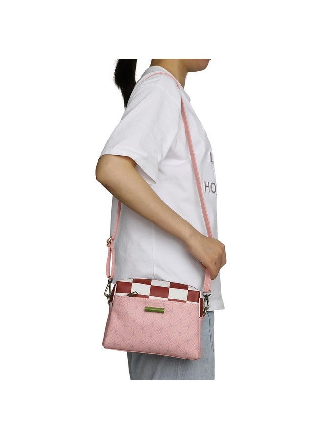 Bioworld حقيبة يد نسائية باللون الوردي عليها شعار نيزوكو المعدني من قاتلة الشياطين - Image 4