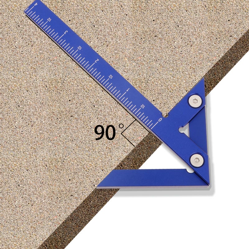 Black Woodworking Center Finder 45 90 Degree Right Angle Line Gauge Square Scribe Ruler - Image 2