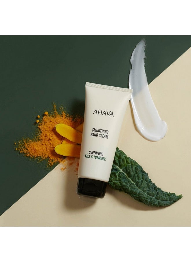 AHAVA Kale Turmeric & Dead Sea Minerals Smoothing Anti Aging Hand Cream For Dry & Cracked Skin, Vegan, 3.4 Fl. Oz.  - Image 5